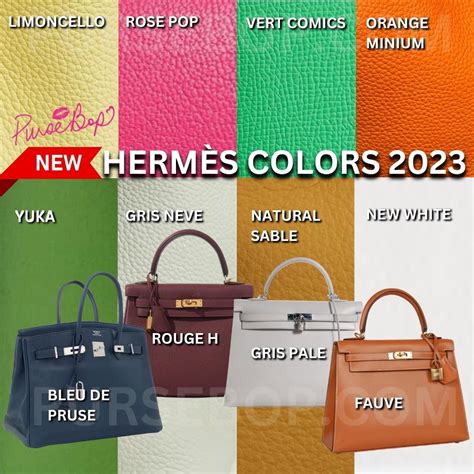 hermes 2023 colors|hermes luggage color chart.